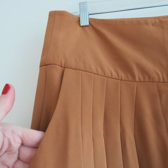 THE KEMIST Tan Multi Pleat Front Baggy High Rise Tapered Pants UK 18 US 14 - Picture 5 of 15